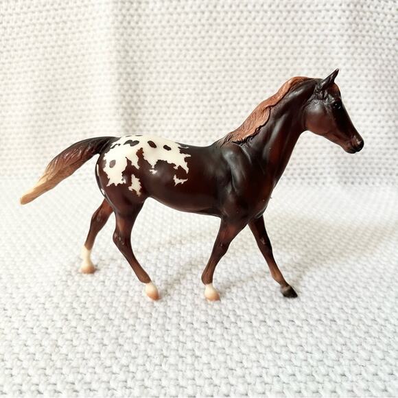 Breyer Classics Walking Horse Chestnut Appaloosa Toy Plastic Figure Marked Stamp - Picture 4 of 10